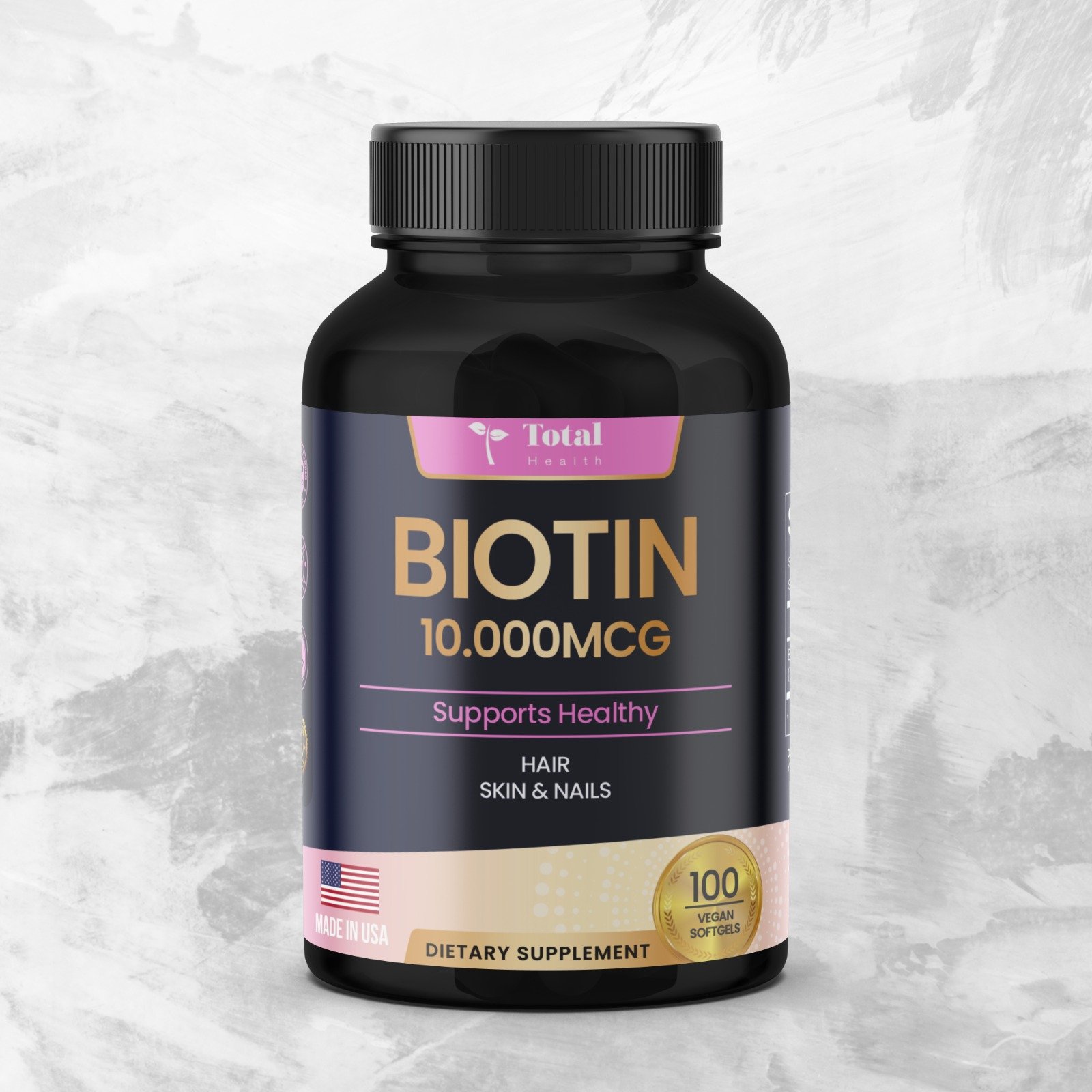 Biotina 10.000 MCG Total Health frasco